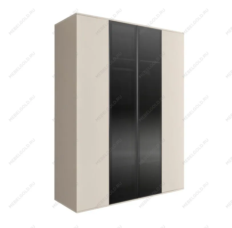 Шкаф 4-х дв. Bogemia Air (Слоновая кость/Черный) БМШ2/4(2)