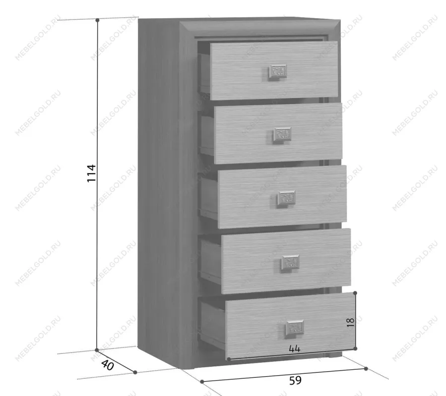 Комод Коен KOM5S Венге/Штрокс (NEW) | изображение 2