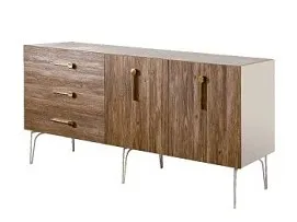 Комод 1.6м Bogemia Wood Wo (Слоновая кость) (Novabuk/Золото) БМКМ-4(Wo)