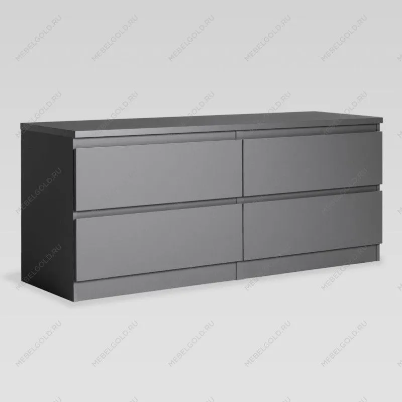 Тумба для ТВ Кастор, 4 ящика, 130х40х54 см, серая