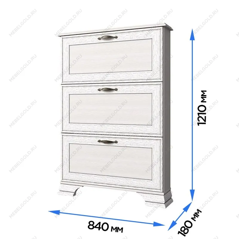 Обувница Тиффани 3D вудлайн кремовый | изображение 2