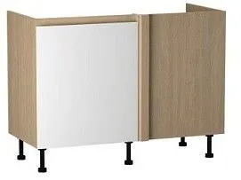 Стол под мойку угловой СМУ-120 левый, Женева (1154*534*870) Дуб Палермо/Белый матовый, 22414