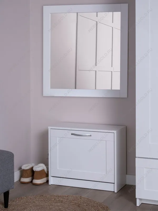 Обувница Сириус с 1 откидным ящиком, 60 х 25 х 49 см, ЛДСП, белая | изображение 1