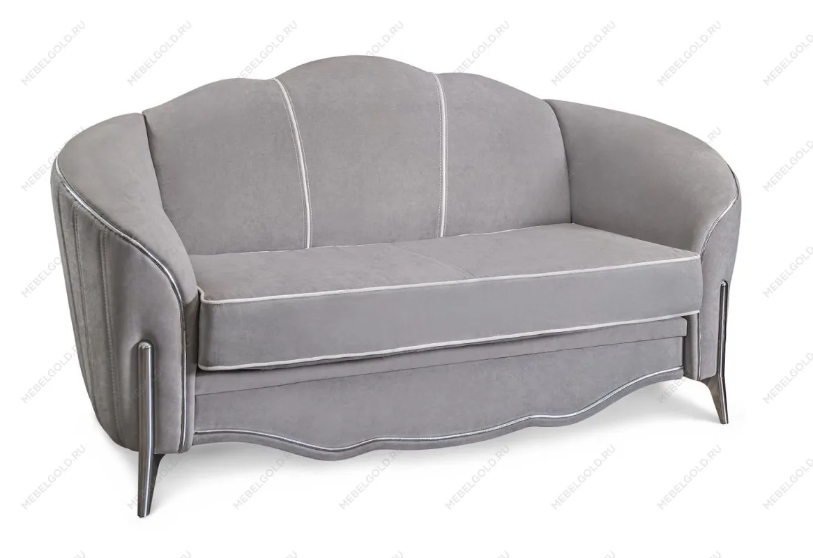 Диван Гравита 2х местный серый серебро без раскладного механизма