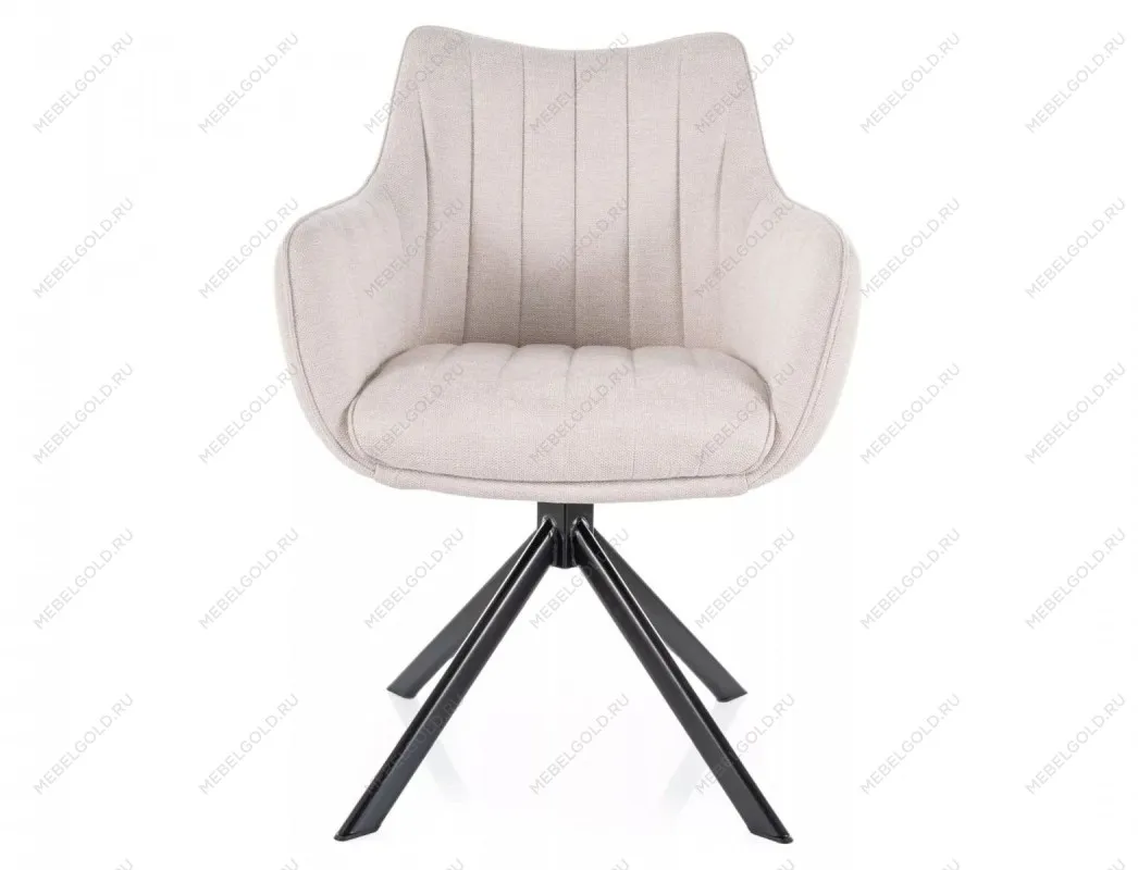 Стул кухонный Signal AZALIA Velvet Bluvel 30 поворотный (светло-бежевый/черный) | изображение 1