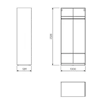 Модуль гардероба МАКС, 100х58х233 см, серый