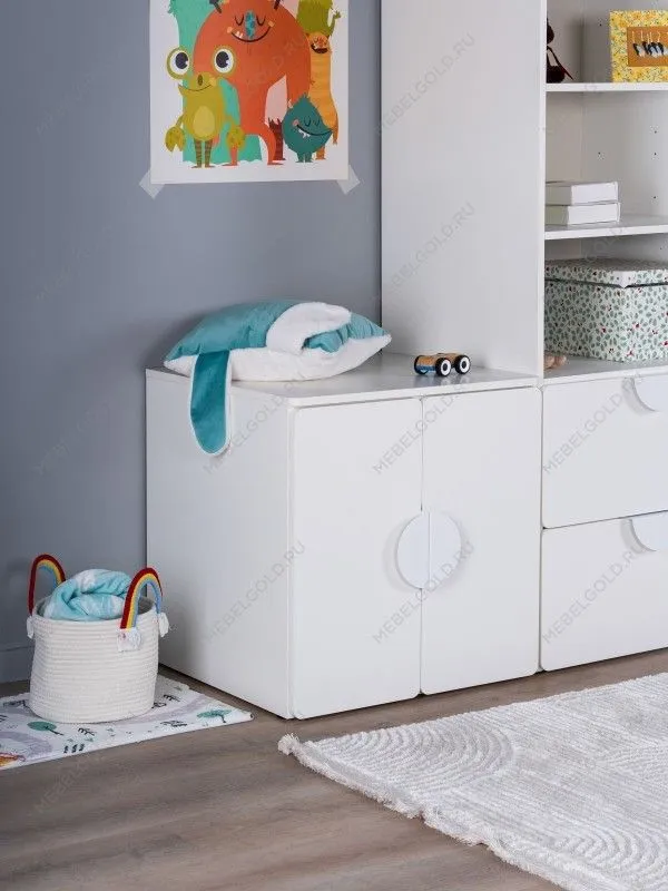 Шкаф Пикси распашной, с двумя дверьми и полкой 60x57x60, белый (робкий подснежник) | изображение 5