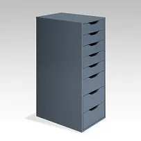 Комод Ингар, 8 ящиков, 36x102x53 см, серо-бирюзовый