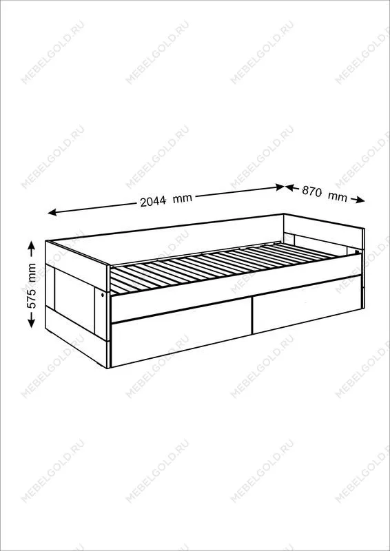 Балашиха - Кровать раздвижная Сириус, с ящиками, 80х200/160х200 см, белая | изображение 3