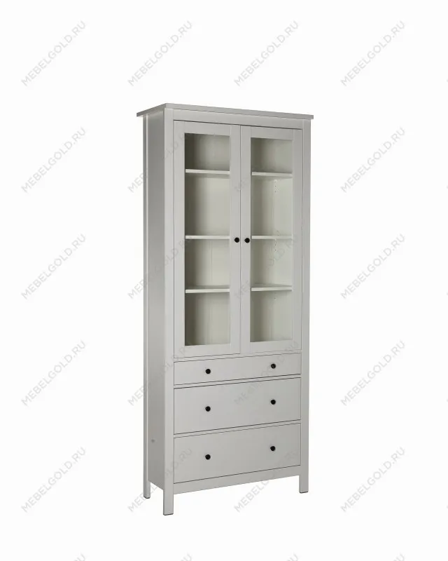 Шкаф с витриной Сага, 90х41х215 см, белый | изображение 13