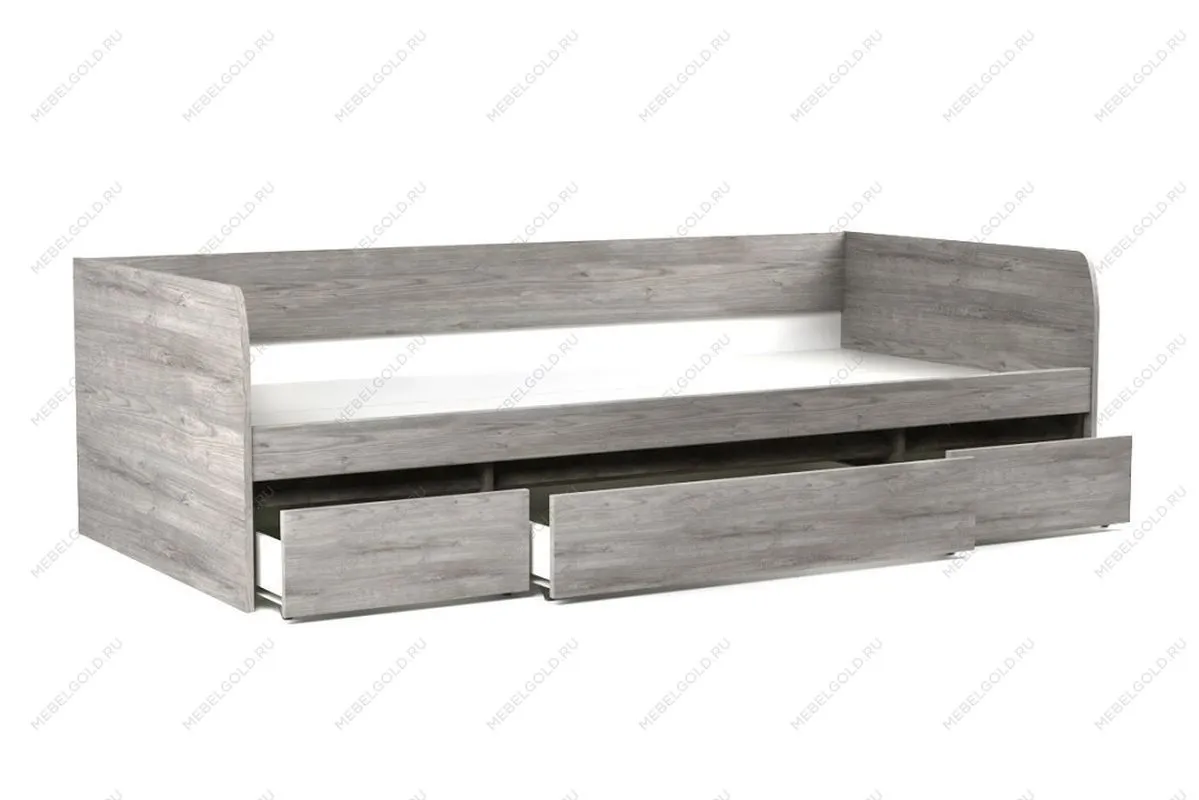 Кровать 900 с ящиками, Денвер (2042*952*600) Риббек серый, 11739 | изображение 2