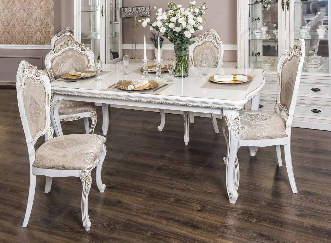 Столовая Натали белый глянец (прямоугольный стол) | изображение 2