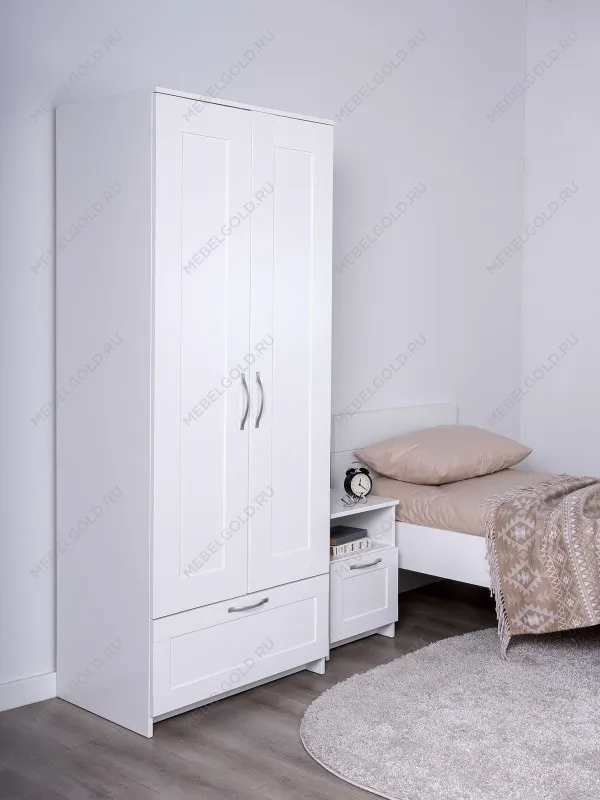 Шкаф Сириус, 2 двери и 1 ящик, 78х50х190 см, белый | изображение 5