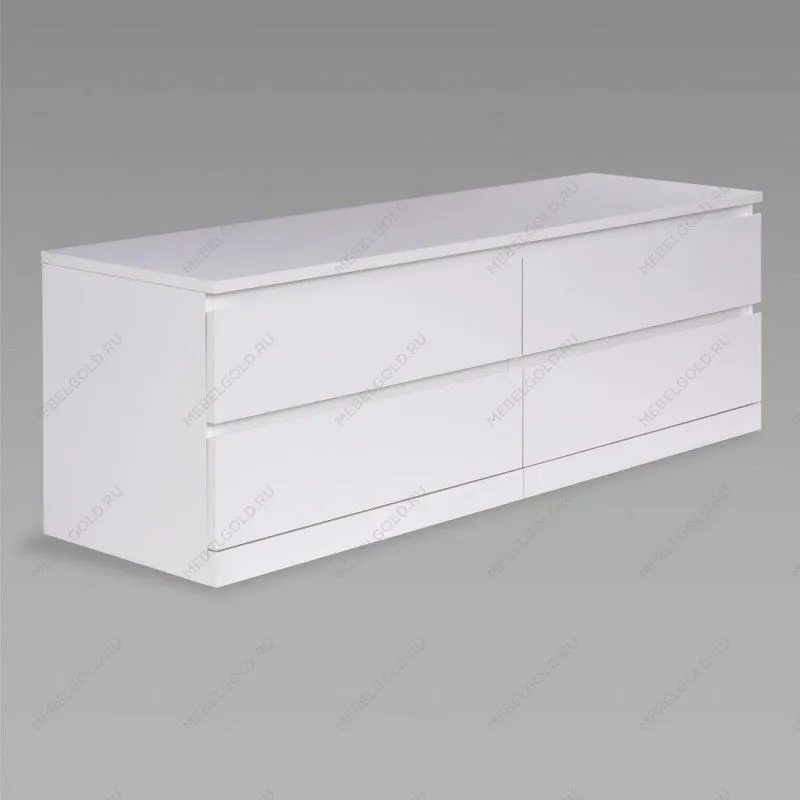 Комод Варма Прайм, 4 ящика, горизонтальный, 160х54х48 см, эмаль, белый