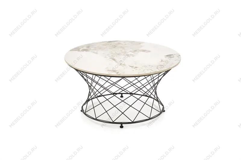 Стол журнальный Halmar ALESSIA (бежевый мрамор/черный) | изображение 2