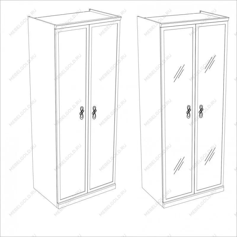 Мишель секция 2-ств с зеркалом белый матовый