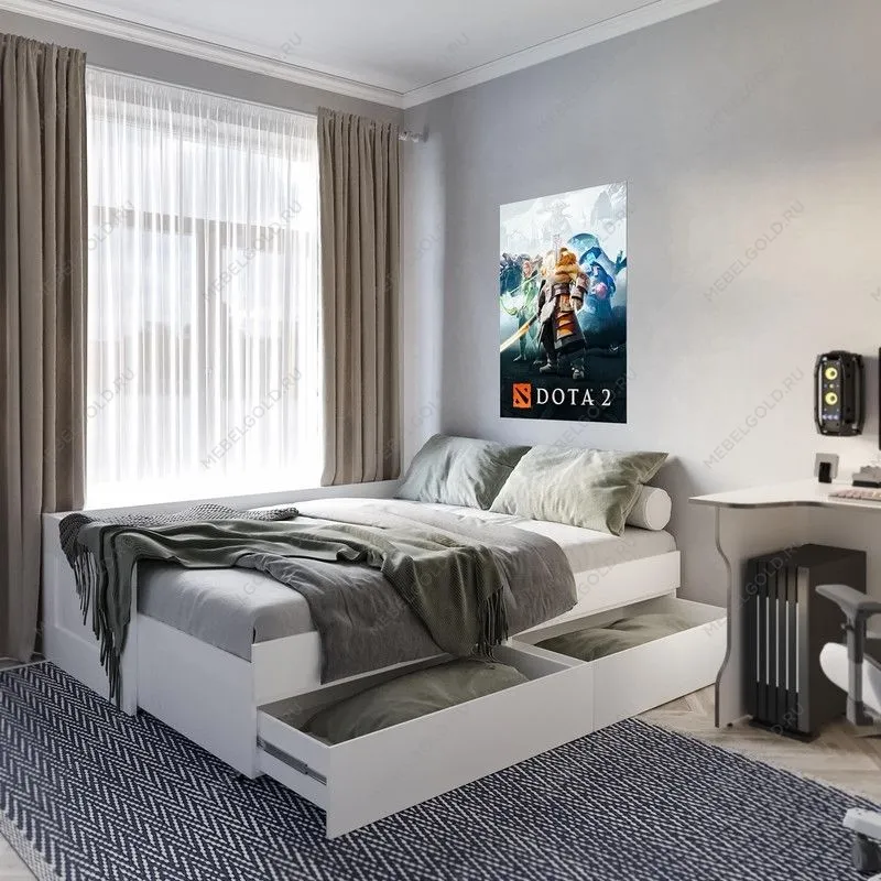 Балашиха - Кровать раздвижная Сириус, с ящиками, 80х200/160х200 см, белая | изображение 4