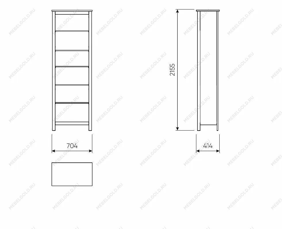 Стеллаж Сага, 70х42х215 см, серый | изображение 4