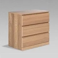 Комод Варма Прайм, 3 ящика, 80х77х48 см, шпон натурального дерева, дуб беленый