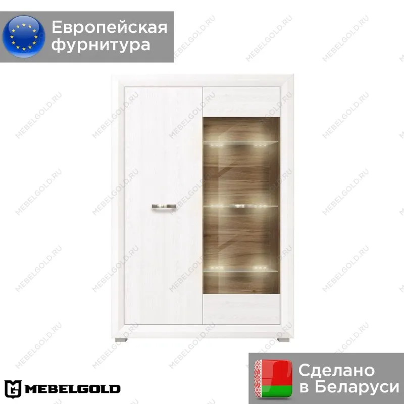 Шкаф с витриной Мальта REG1W1D с подсветкой | изображение 1