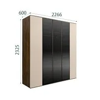 Шкаф 5-ти дв. Bogemia Woodline Air (Ваниль/Черный) БМШ2/5(3)