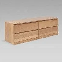 Комод Варма Прайм, 4 ящика, горизонтальный, 160х54х48 см, шпон натурального дерева, дуб беленый