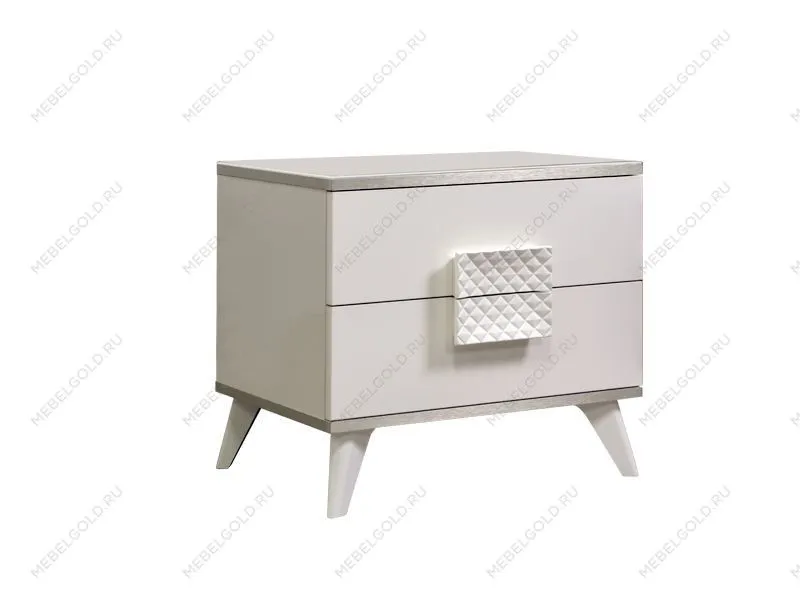 Тумба прикроватная (левая/правая) Диора слоновая кость/серебро ДТП-1
