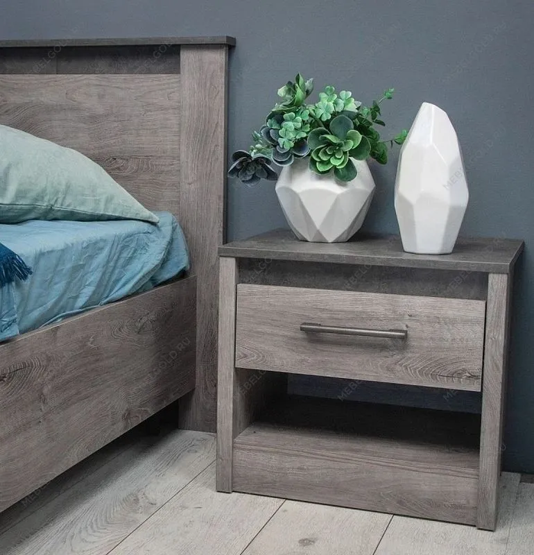 Тумба прикроватная NEW, Денвер (500*381*450) Риббек серый, 11720 | изображение 1