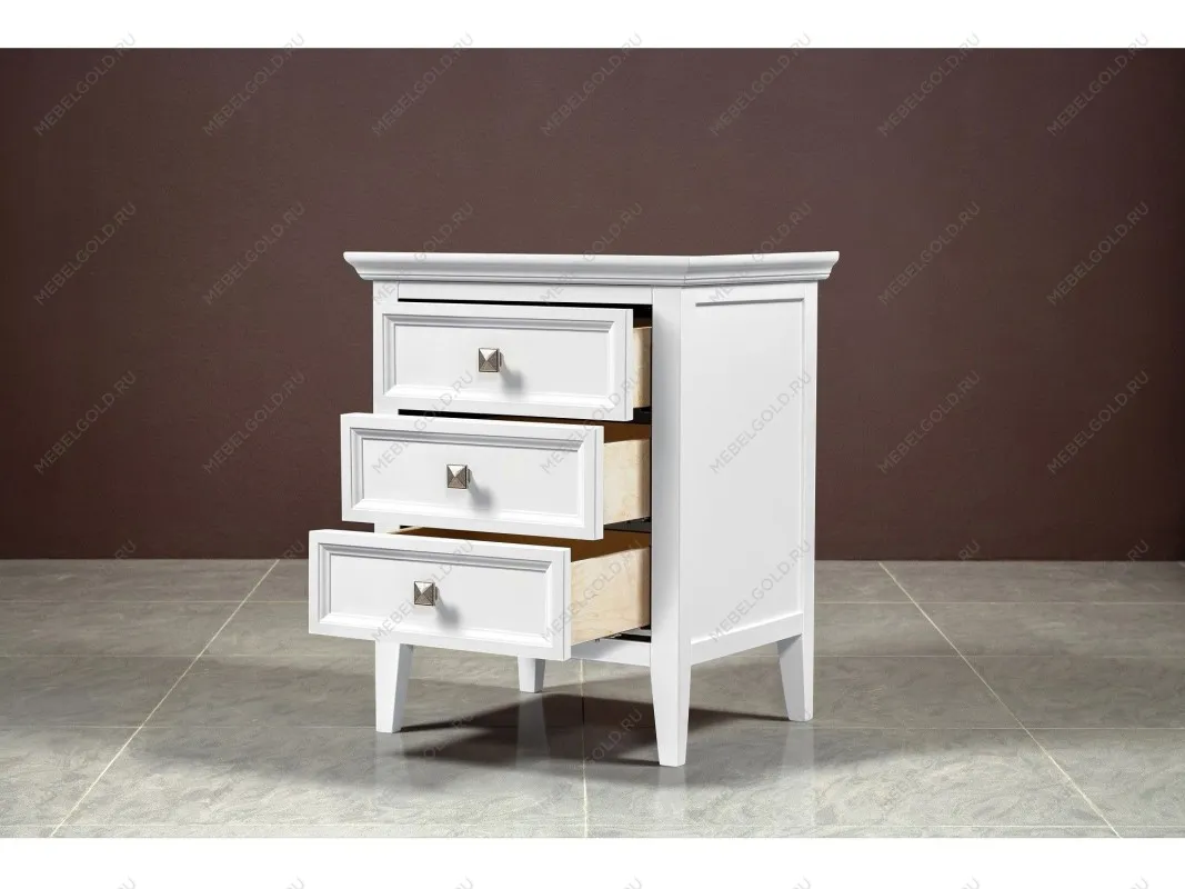 Тумба прикроватная 3 ящика Manhattan (Белый) | изображение 4