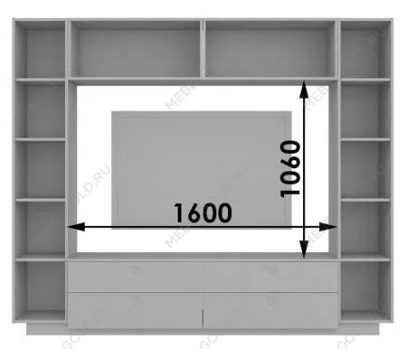 Стенка для гостиной iMEB черный глянец | изображение 4
