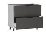 Стол с ящиками СЯ-2-90, Ватель (900*523*820) Экокожа Серый, 23324 | изображение 1