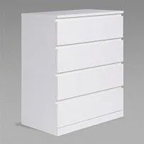 Комод Варма Прайм, 4 ящика, 80х100х48 см, эмаль, белый