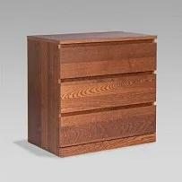 Комод Варма Прайм, 3 ящика, 80х77х48 см, шпон натурального дерева, ясень коричневый
