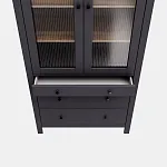 САГА шкаф с витриной 90 МОРУ серый/ясень | изображение 5