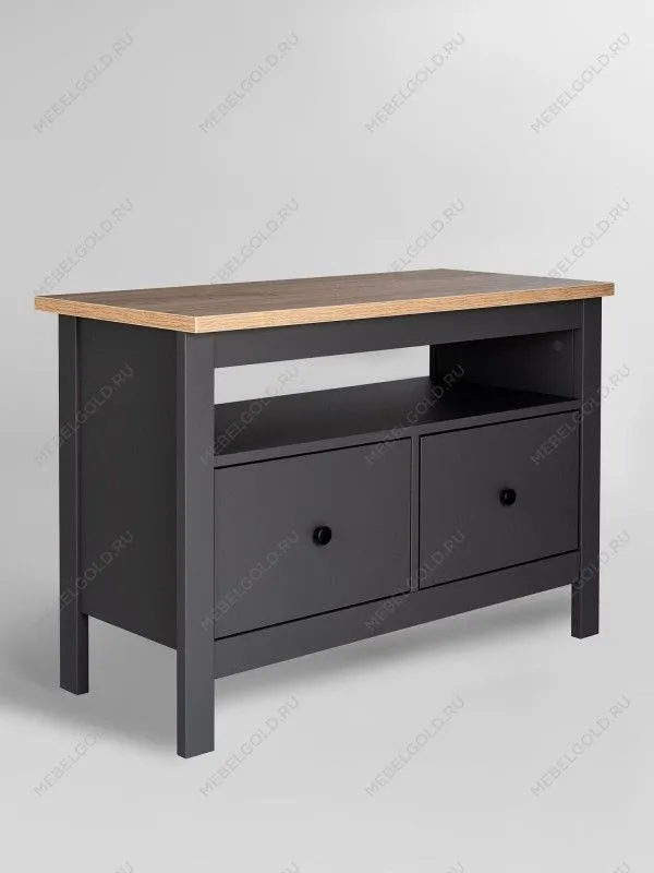 Тумба Сага, 2 ящика, 91х42х63 см, серая/ясень | изображение 8