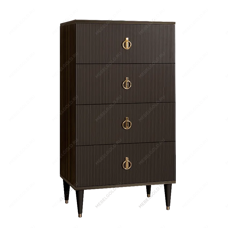 Комод 4 ящика Римини СОЛО (Орех империя/Золото) РМКМ-6(s)