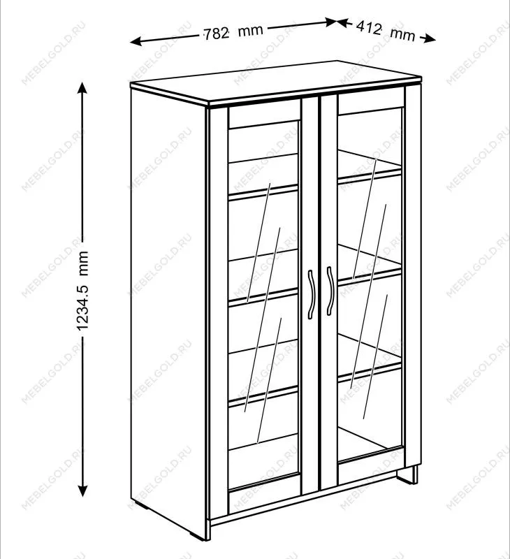 Тумба Сириус, 2 двери со стеклом, 78х41х124 см, белая | изображение 11