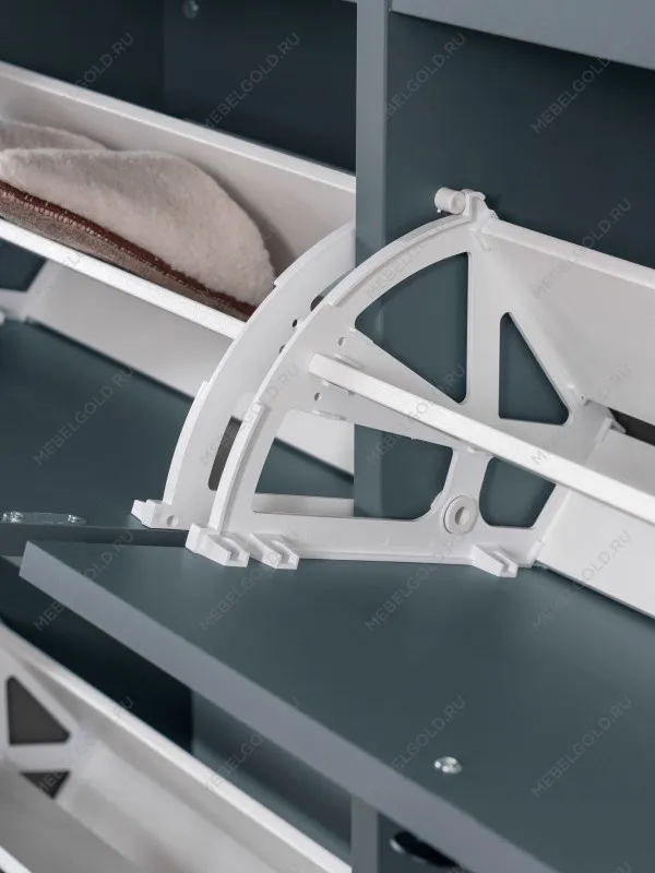 Обувница Сага с 4 откидными ящиками 113х108 темно-бирюзовая | изображение 4