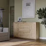 БРИМНЭС / СИРИУС тумба ИКЕА / IKEA 2 двери и 3 ящика 156х95 сонома | изображение 4