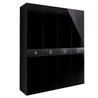 Шкаф 4-х дверный Римини СОЛО (Черный/Серебро) РМШ2/4(s)