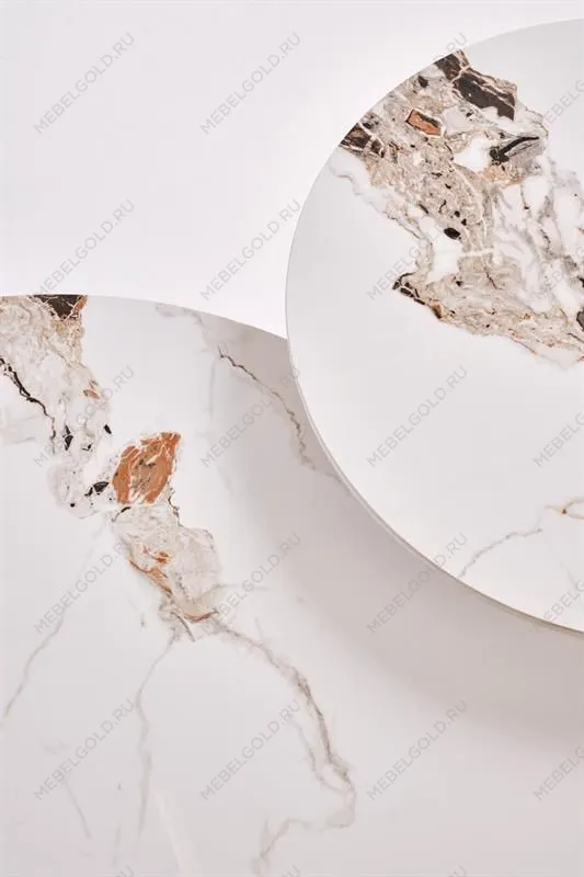 Стол журнальный Halmar CARINA S (бежевый мрамор/орех) | изображение 4