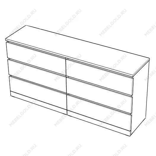 Комод Варма, 6 ящиков, горизонтальный, 160х78х40 см, эмаль серая | изображение 16