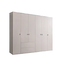 Шкаф 6-ти дверный с ящиками Римини (Слоновая кость/Серебро) РМШ2/61