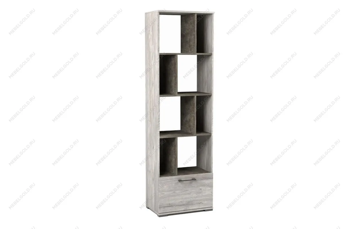 Стеллаж Д-11, Денвер (600*380*2020) Риббек серый, 31314