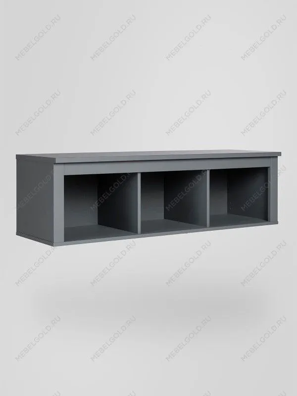 Полка навесная Сага, 3 секции, серая | изображение 4