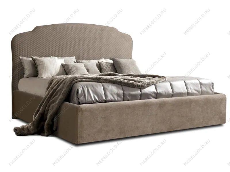 Кровать Римини 1,6 м, с подъемным механизмом (пепел), РМКР-1[3], гладкие царги