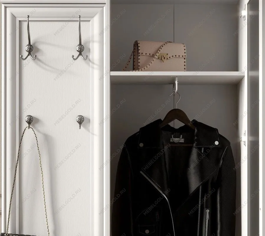 Шкаф с вешалкой Кентаки PPK1D1K/P белый | изображение 1