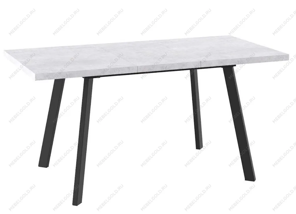 Стол БОРГ-120(160)х80 раздвижной, Серый сланец/Черный | изображение 1