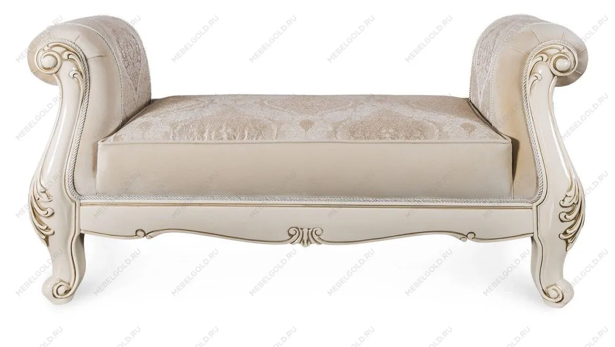 Оттоманка Джоконда с двумя подлокотниками крем глянец | изображение 1