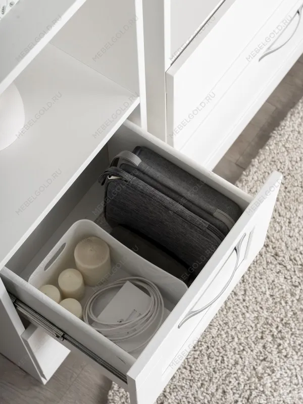 Стеллаж Сириус, 2 ящика, 39х35х190 см, белый | изображение 4